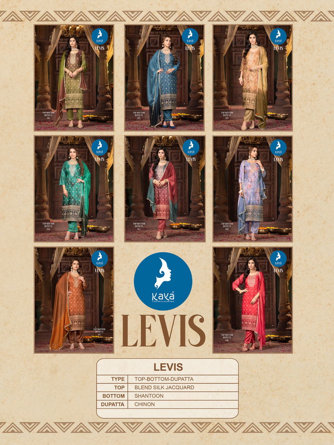 Levis By Kaya Chanderi Silk Designer Kurti With Bottom Dupatta Wholesalers In Delhi
